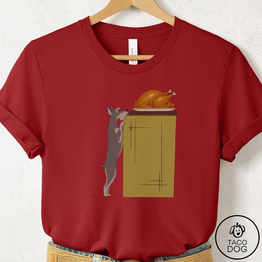 Schnauzer Turkey T-Shirt Canvas Red Taco-Dog