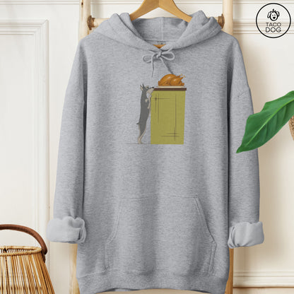 Schnauzer Turkey Hoodie Graphite Heather Taco-Dog