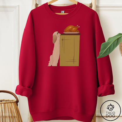 Shih Tzu Turkey Sweatshirt Cardinal Red Taco-Dog