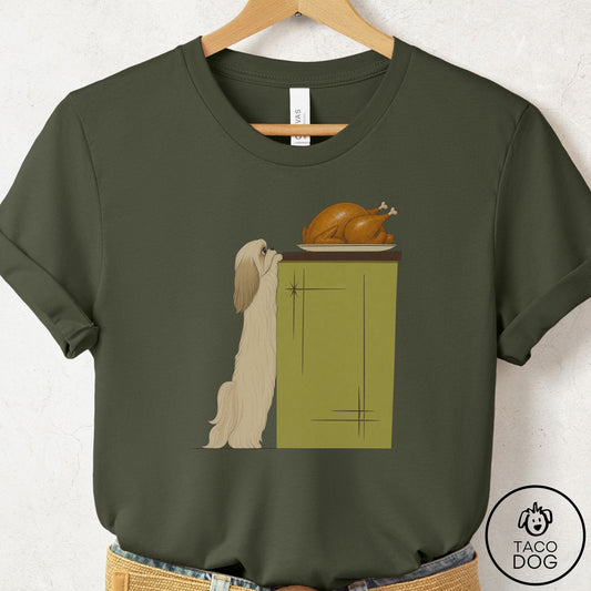 Shih Tzu Turkey T-Shirt Military Green Taco-Dog