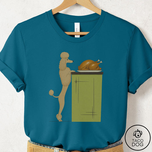 Poodle Turkey T-Shirt Deep Teal Taco-Dog