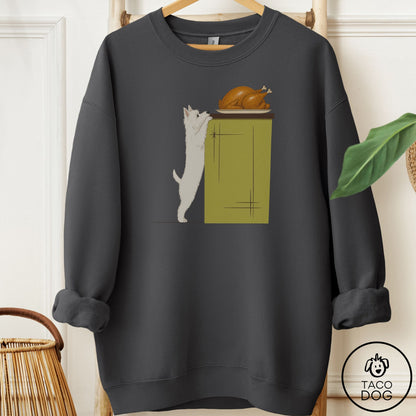Westie Turkey Sweatshirt Charcoal Taco-Dog