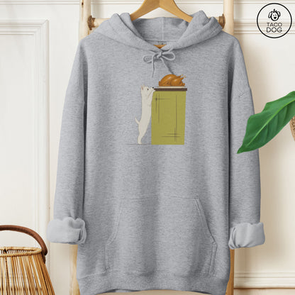 Westie Turkey Hoodie Graphite Heather Taco-Dog