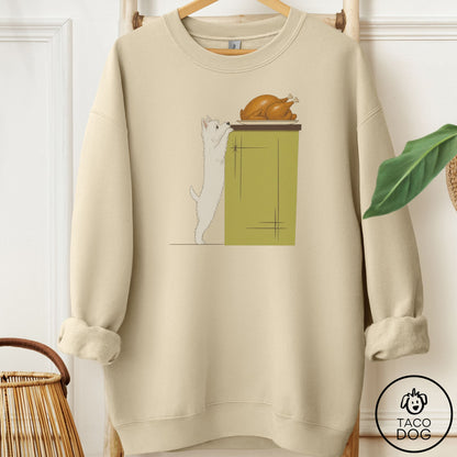 Westie Turkey Sweatshirt Sand Taco-Dog