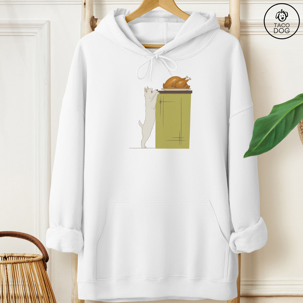 Westie Turkey Hoodie White Taco-Dog
