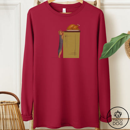 Yorkshire Terrier Yorkie Turkey Long Sleeve Tee Cardinal Taco-Dog