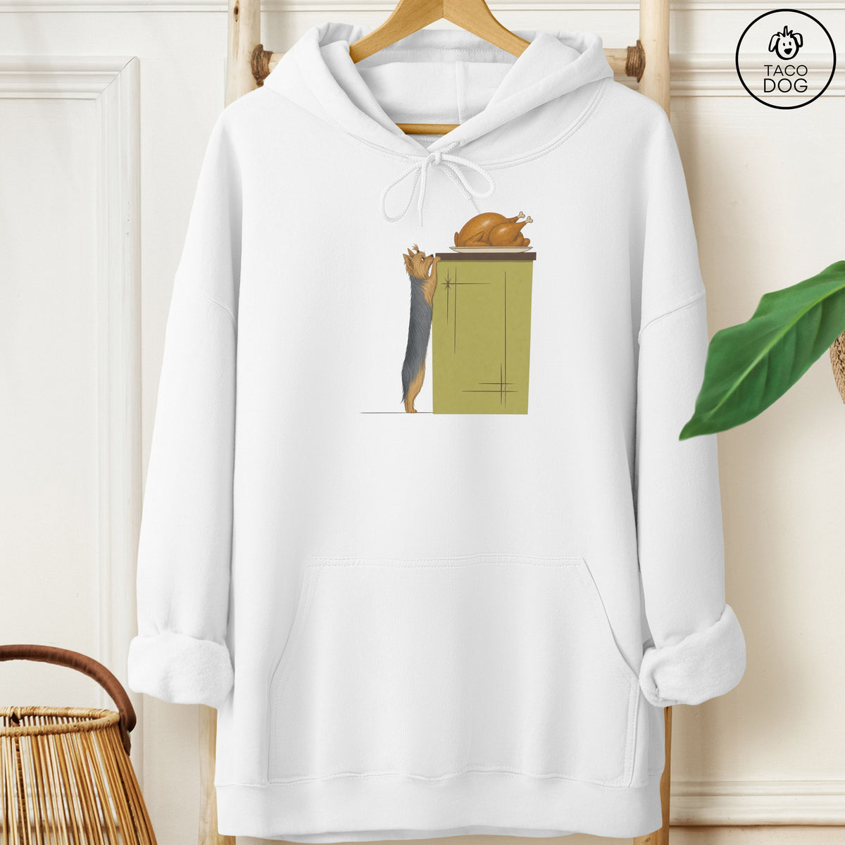 Yorkshire Terrier Yorkie Turkey Hoodie White Taco-Dog