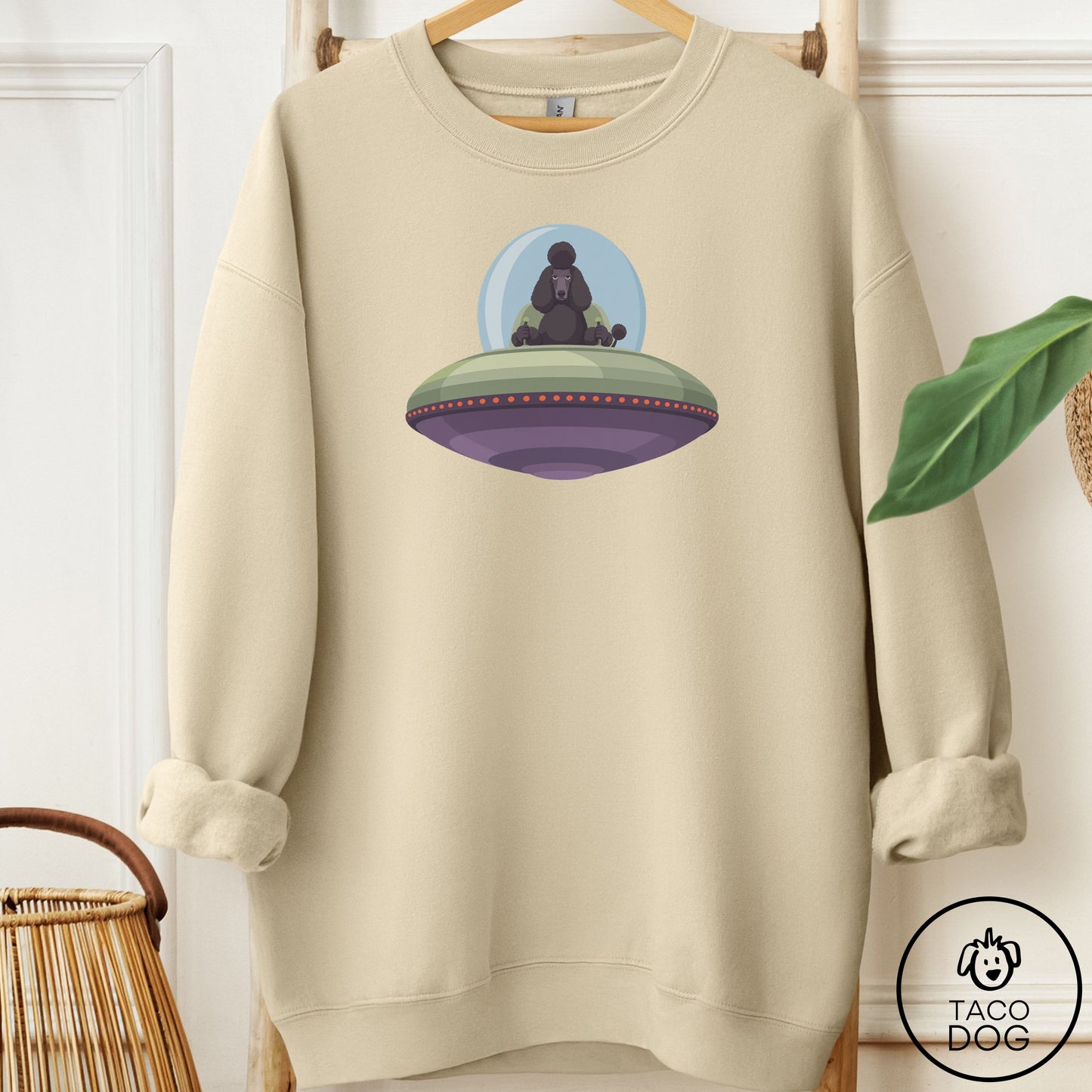 Poodle UFO Commute Sweatshirt Sand Taco-Dog