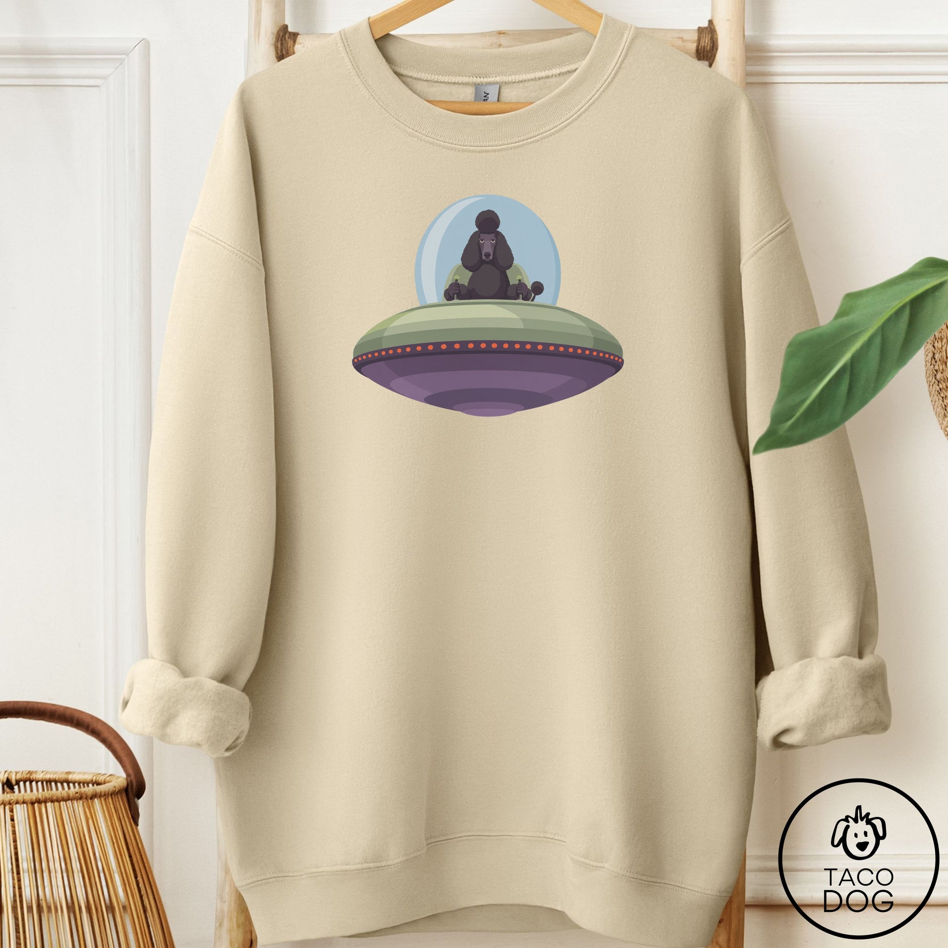 Poodle UFO Commute Sweatshirt Sand Taco-Dog