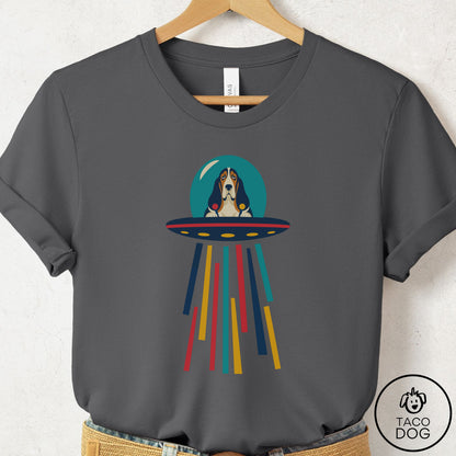 Basset Hound UFO Joyride T-Shirt Asphalt Taco-Dog