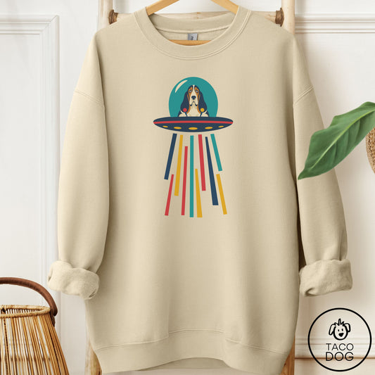Basset Hound UFO Joyride Sweatshirt Sand Taco-Dog