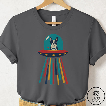 Boston Terrier UFO Joyride T-Shirt Asphalt Taco-Dog
