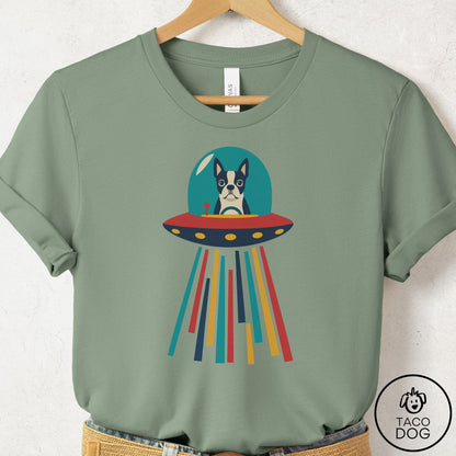 Boston Terrier UFO Joyride T-Shirt Sage Taco-Dog