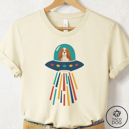 Cavalier King Charles Spaniel UFO Joyride T-Shirt Natural Taco-Dog
