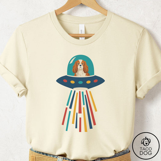 Cavalier King Charles Spaniel UFO Joyride T-Shirt Natural Taco-Dog
