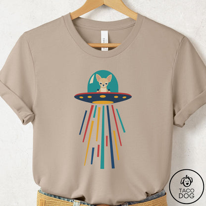 Chihuahua UFO Joyride T-Shirt Tan Taco-Dog
