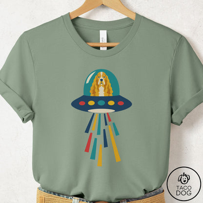 Cocker Spaniel UFO Joyride T-Shirt Sage Taco-Dog