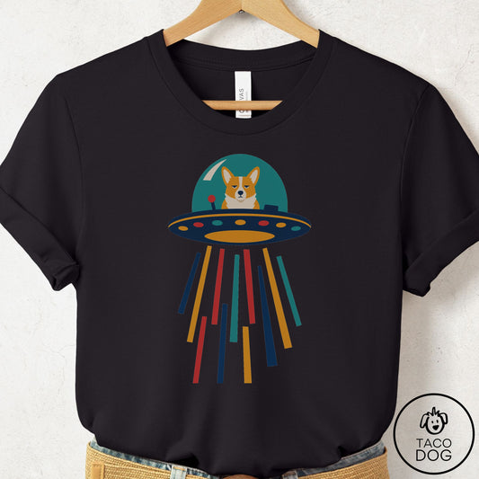Corgi UFO Joyride T-Shirt Black Taco-Dog