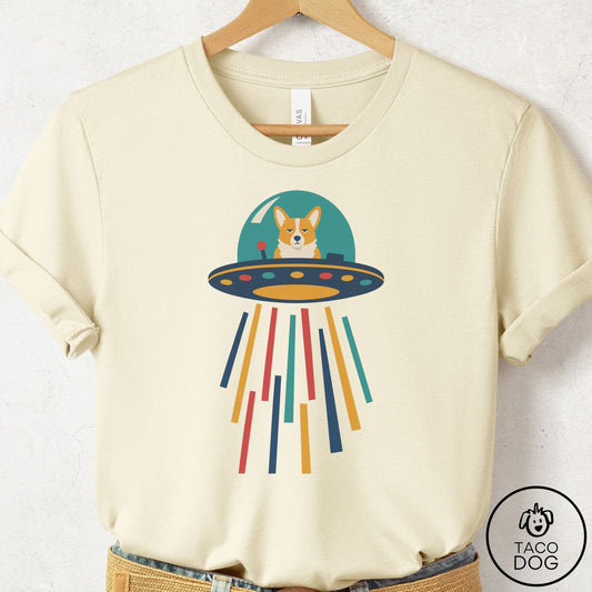 Corgi UFO Joyride T-Shirt Natural Taco-Dog