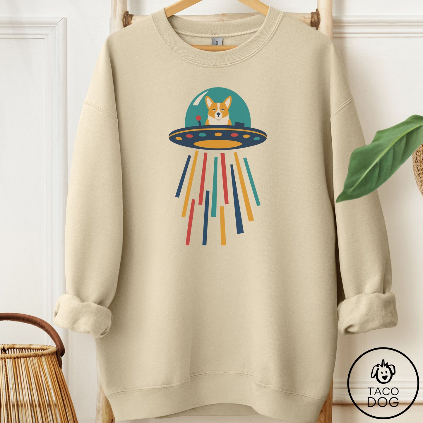 Corgi UFO Joyride Sweatshirt Sand Taco-Dog