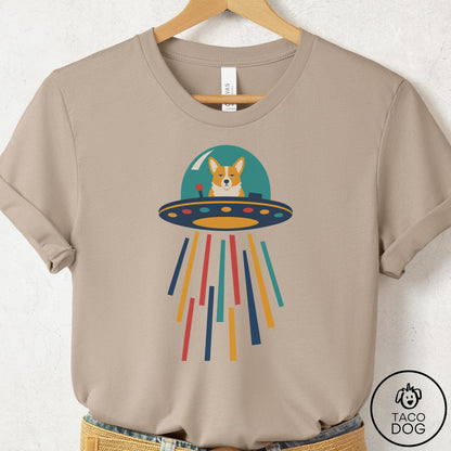 Corgi UFO Joyride T-Shirt Tan Taco-Dog