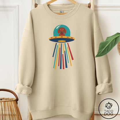 Dachshund UFO Joyride Sweatshirt Sand Taco-Dog