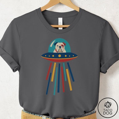 English Bulldog UFO Joyride T-Shirt Asphalt Taco-Dog
