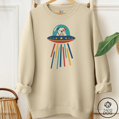 English Bulldog UFO Joyride Sweatshirt Sand Taco-Dog