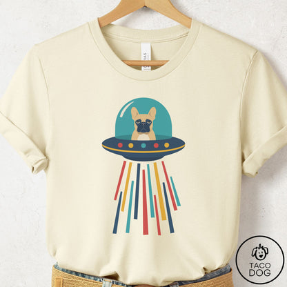 French Bulldog Frenchie UFO Joyride T-Shirt Natural Taco-Dog