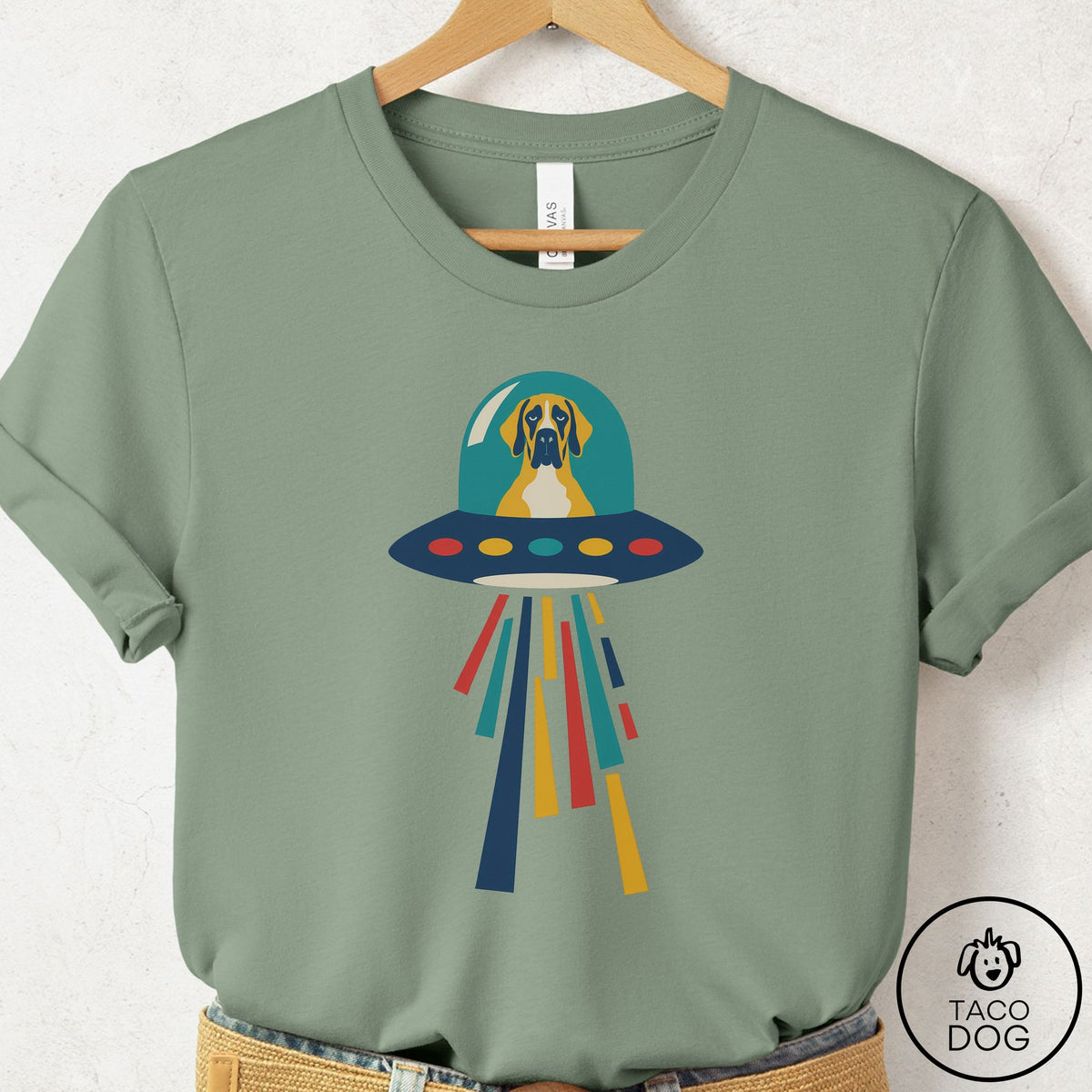 Great Dane UFO Joyride T-Shirt Sage Taco-Dog
