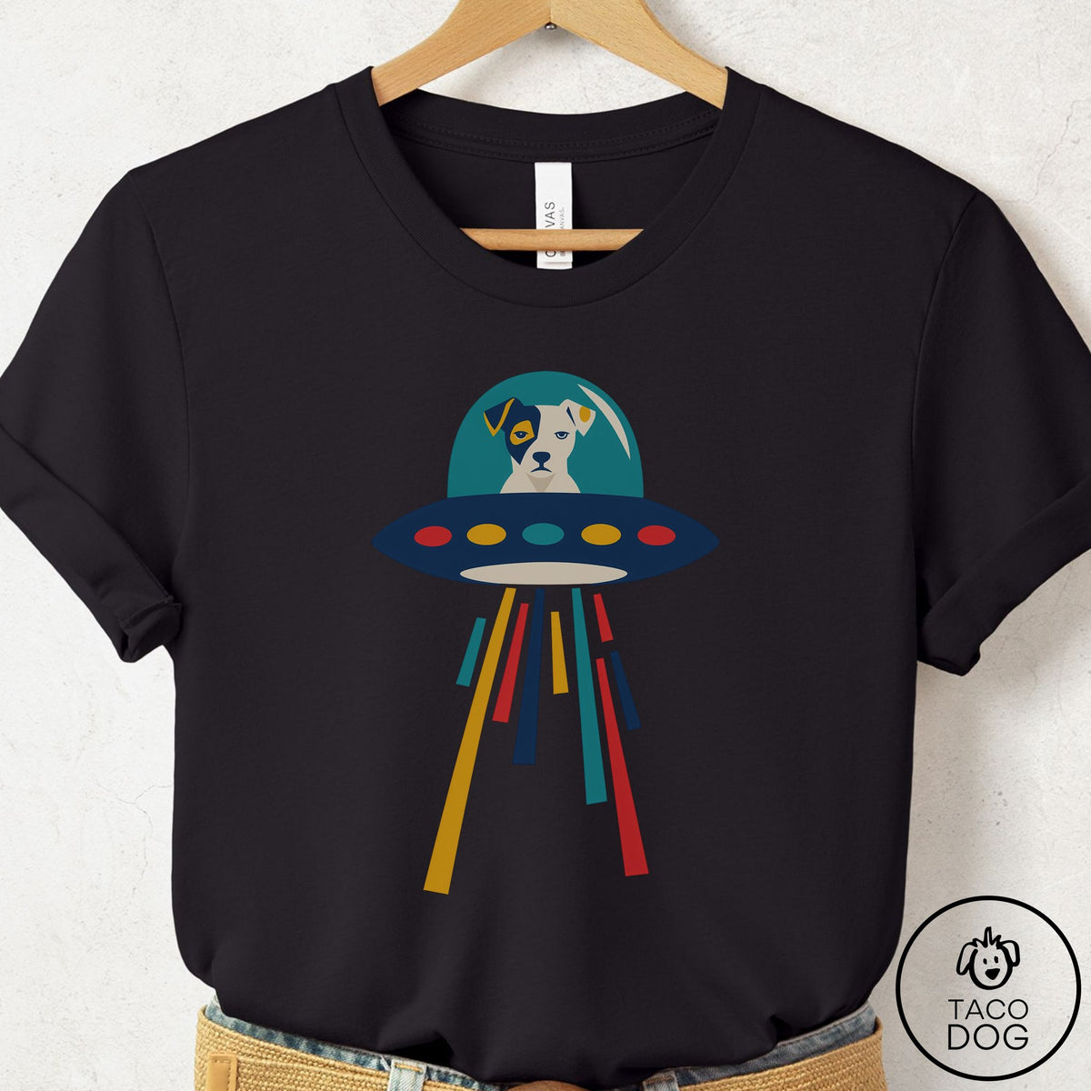 Jack Russell UFO Joyride T-Shirt Black Taco-Dog