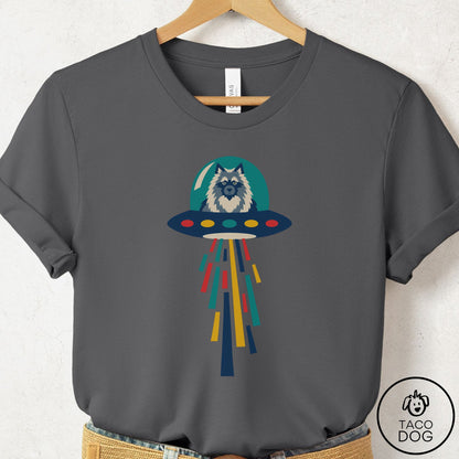 Keeshond UFO Joyride T-Shirt Asphalt Taco-Dog
