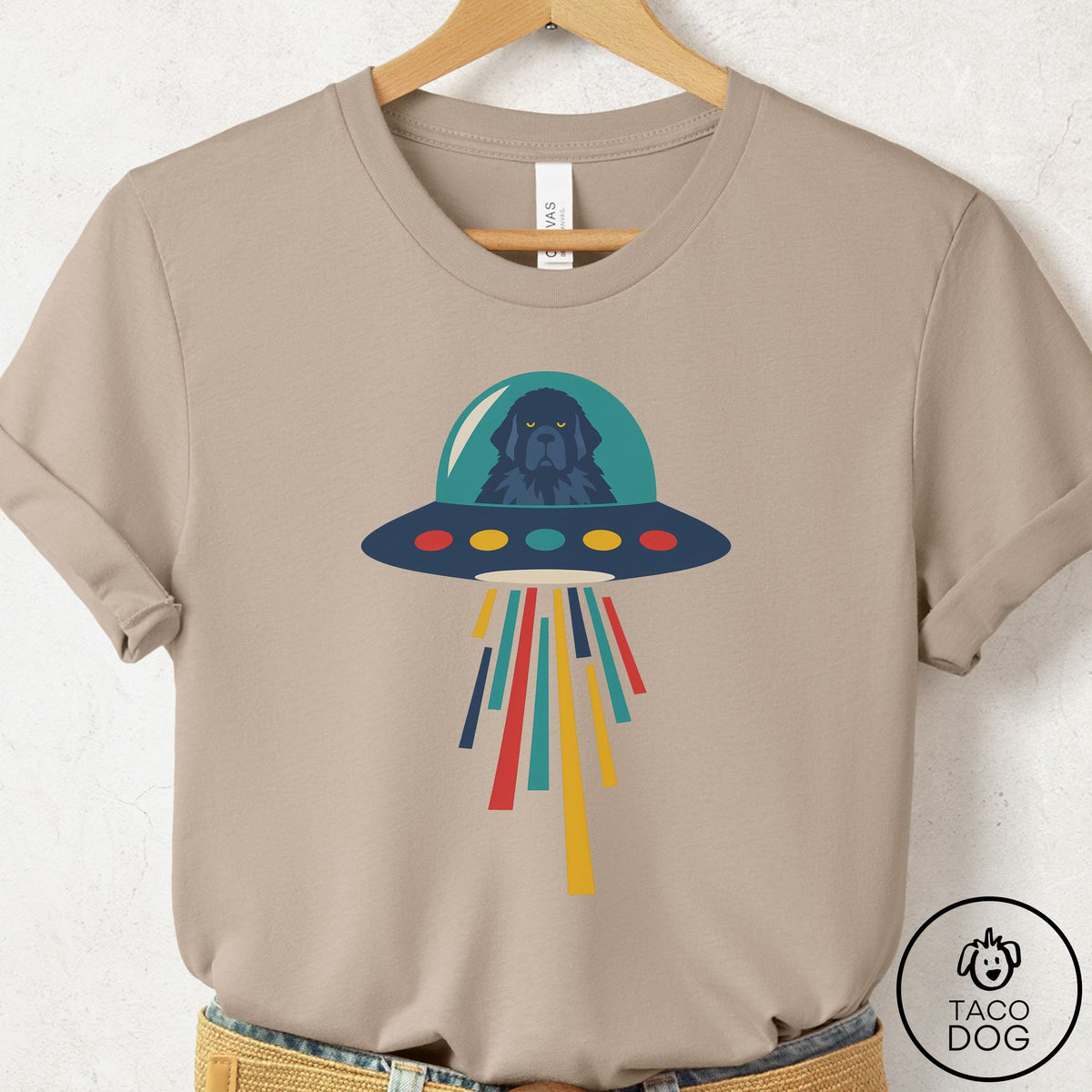 Newfoundland UFO Joyride T-Shirt Tan Taco-Dog