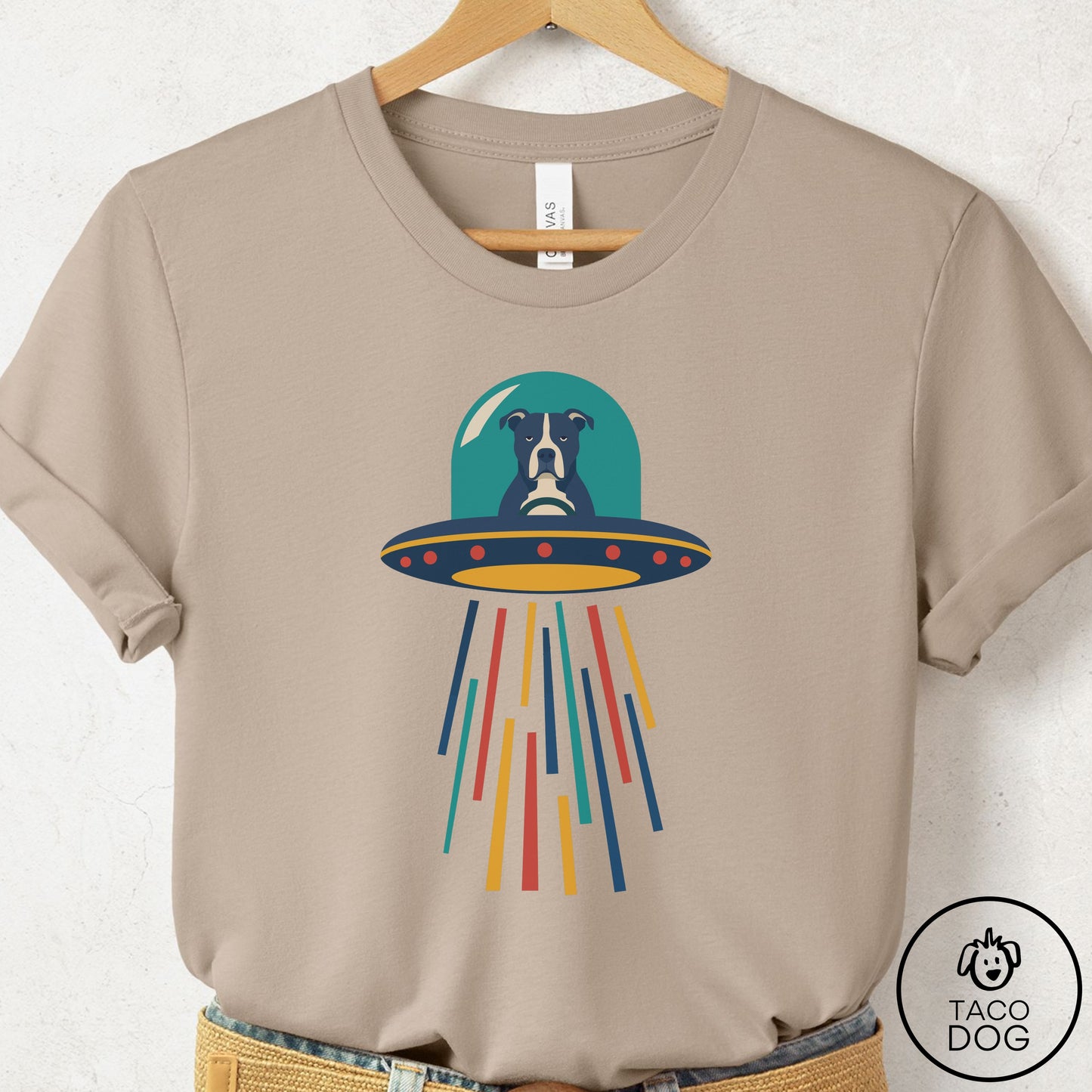 Pitbull UFO Joyride T-Shirt Tan Taco-Dog