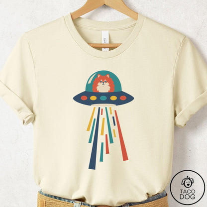 Pomeranian UFO Joyride T-Shirt Natural Taco-Dog
