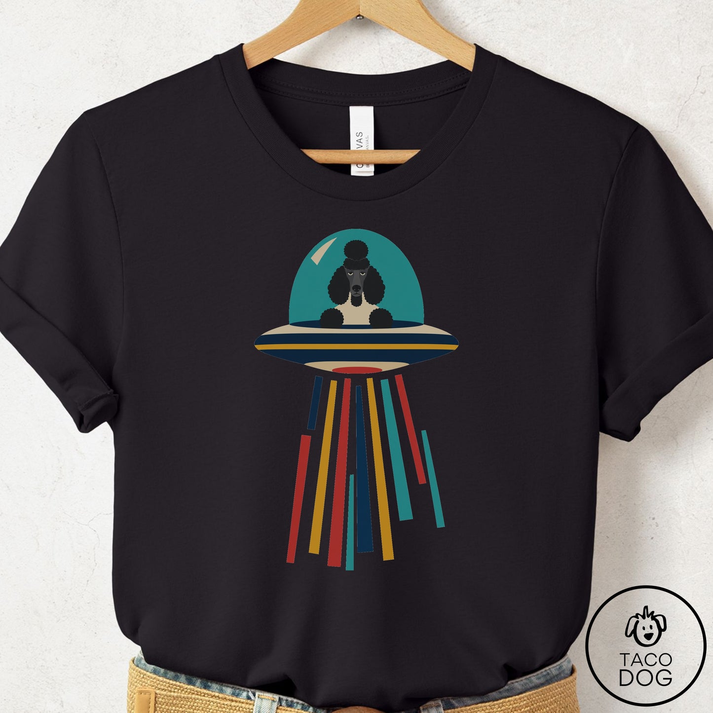 Poodle UFO Joyride T-Shirt Black Taco-Dog