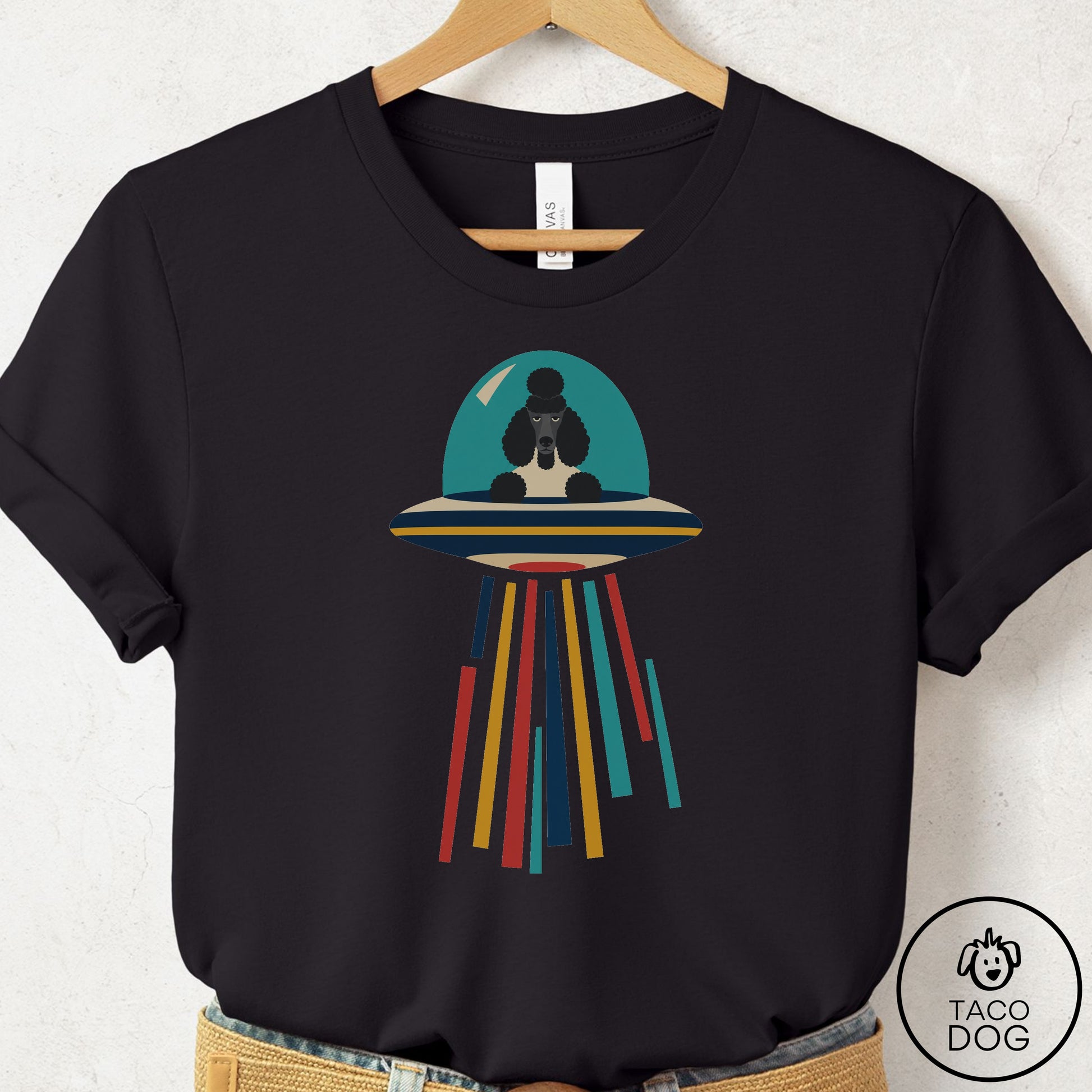 Poodle UFO Joyride T-Shirt Black Taco-Dog