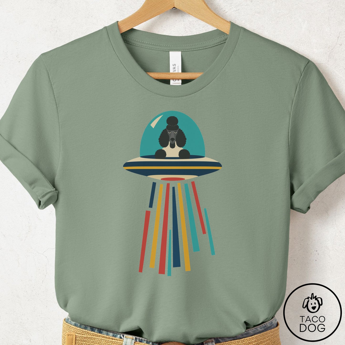 Poodle UFO Joyride T-Shirt Sage Taco-Dog