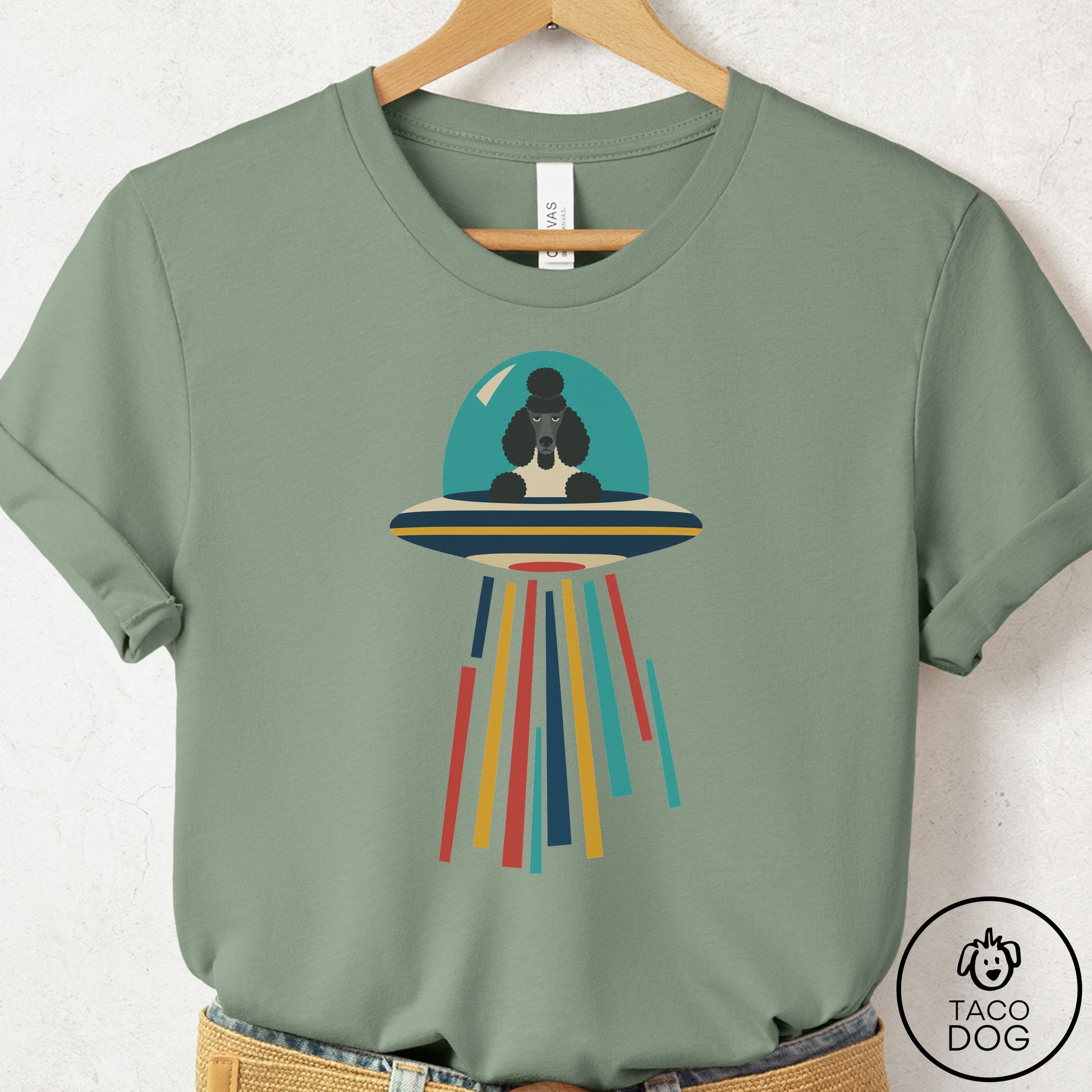 Poodle UFO Joyride T-Shirt Sage Taco-Dog
