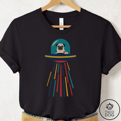 Pug UFO Joyride T-Shirt Black Taco-Dog