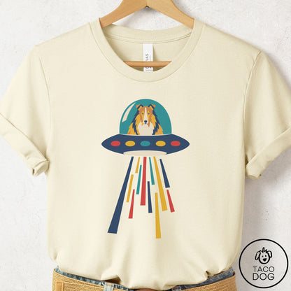 Rough Collie UFO Joyride T-Shirt Natural Taco-Dog