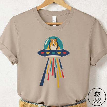 Rough Collie UFO Joyride T-Shirt Tan Taco-Dog