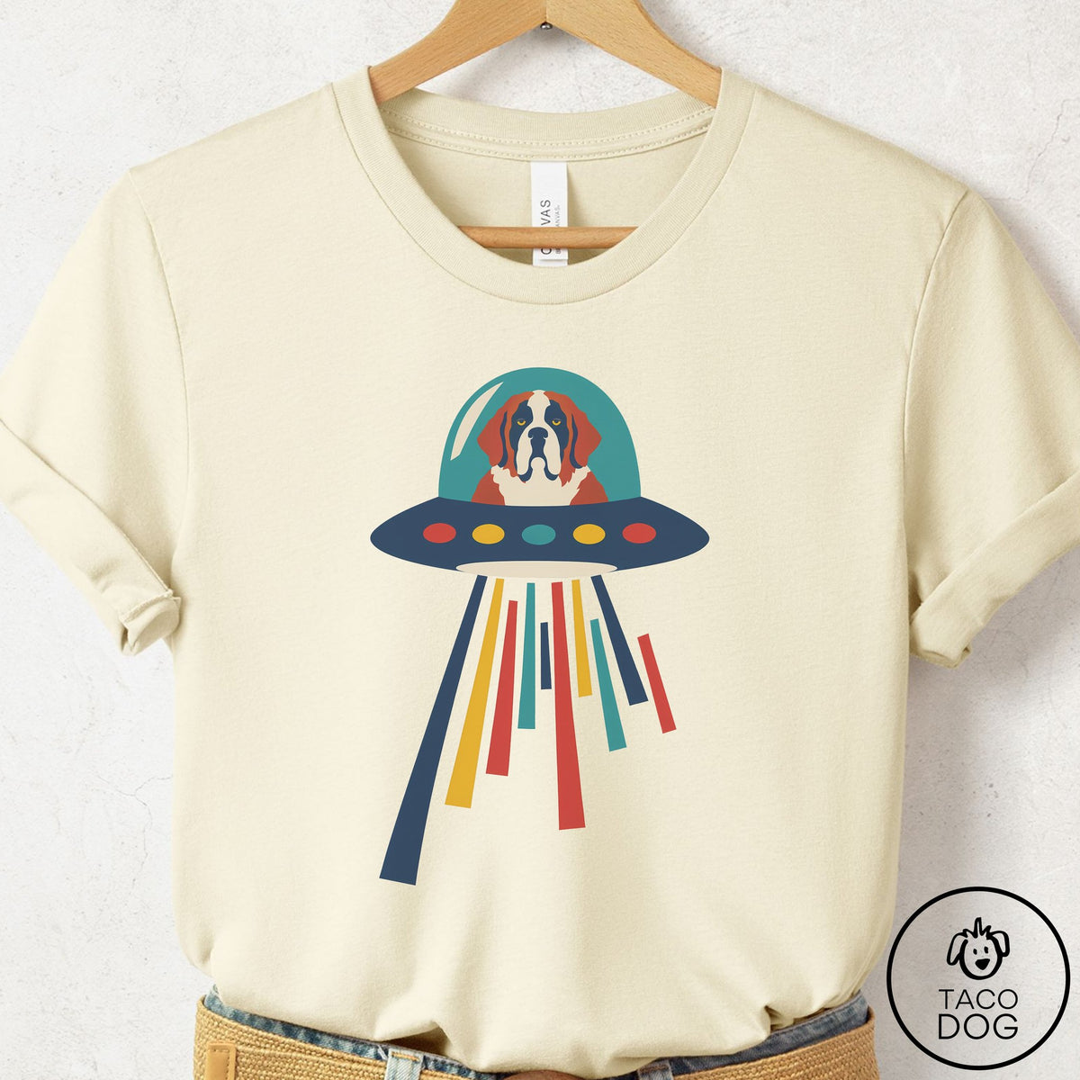 Saint Bernard UFO Joyride T-Shirt Natural Taco-Dog