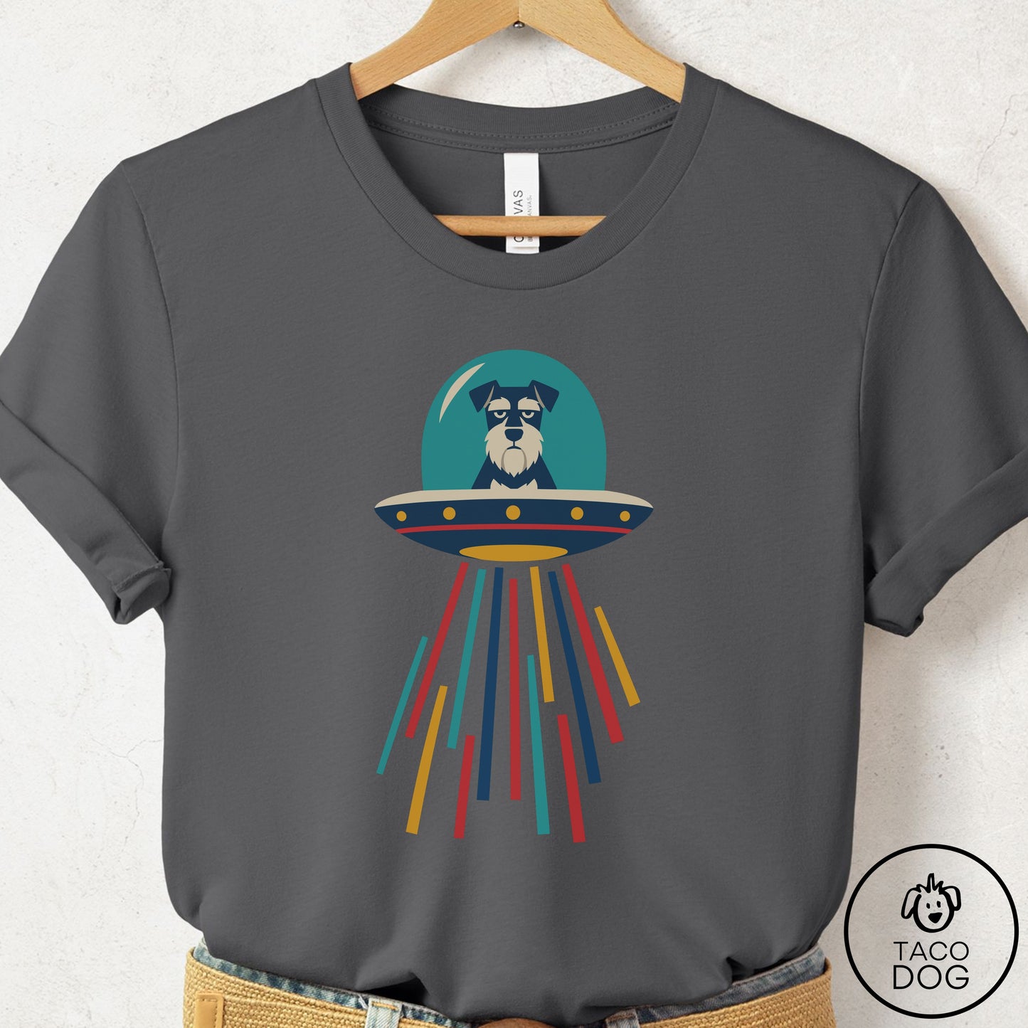Schnauzer UFO Joyride T-Shirt Asphalt Taco-Dog