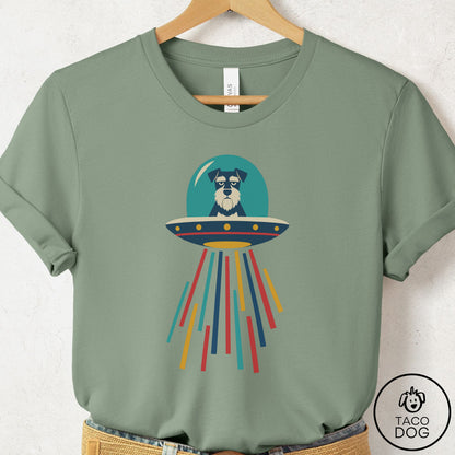 Schnauzer UFO Joyride T-Shirt Sage Taco-Dog