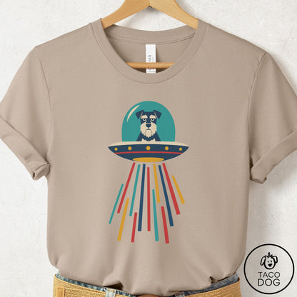 Schnauzer UFO Joyride T-Shirt Tan Taco-Dog