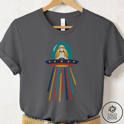 Shih Tzu UFO Joyride T-Shirt Asphalt Taco-Dog