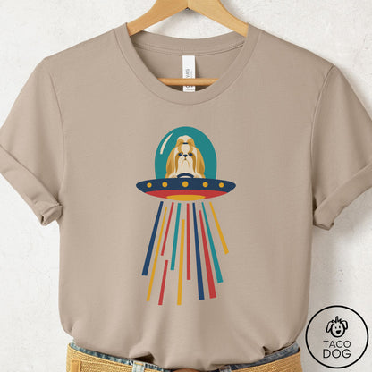 Shih Tzu UFO Joyride T-Shirt Tan Taco-Dog