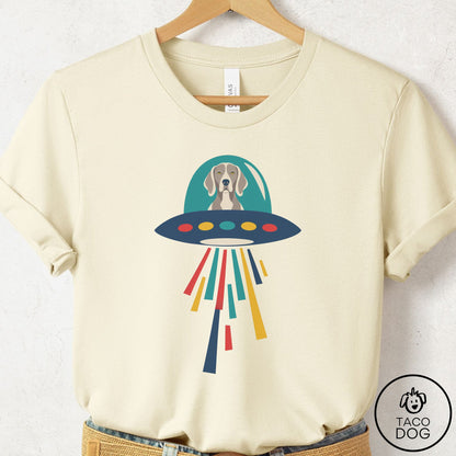 Weimaraner UFO Joyride T-Shirt Natural Taco-Dog