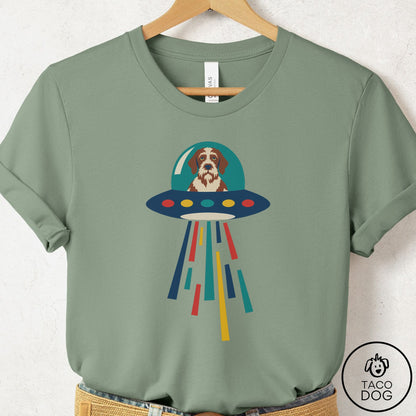 Wirehaired Pointing Griffon UFO Joyride T-Shirt Sage Taco-Dog